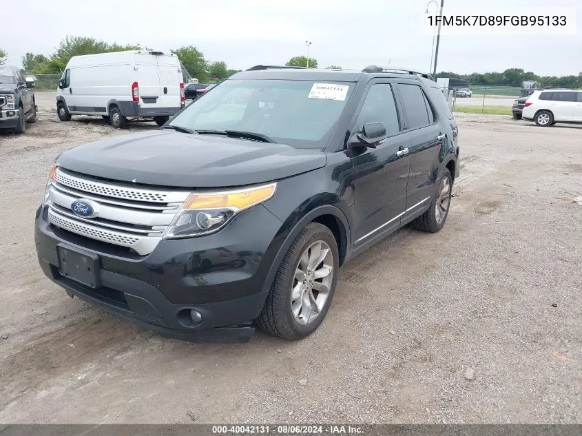 2015 Ford Explorer Xlt VIN: 1FM5K7D89FGB95133 Lot: 40042131