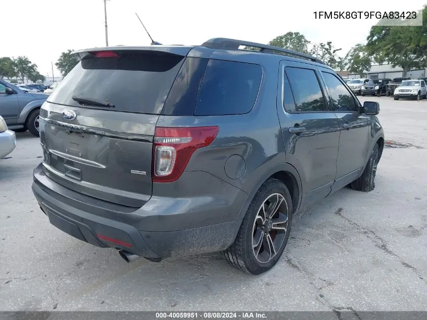 2015 Ford Explorer Sport VIN: 1FM5K8GT9FGA83423 Lot: 40059951