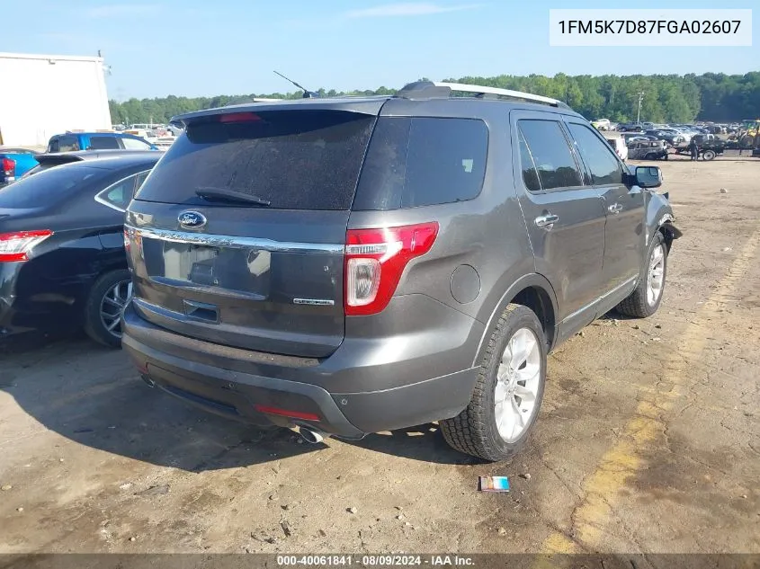 1FM5K7D87FGA02607 2015 Ford Explorer Xlt