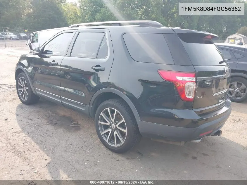 1FM5K8D84FGC56362 2015 Ford Explorer Xlt