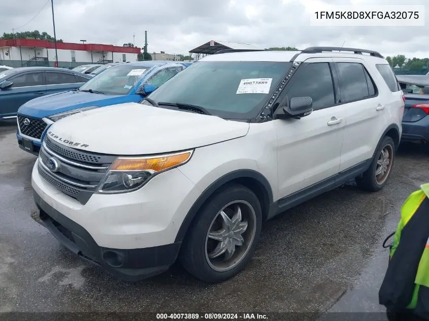 2015 Ford Explorer Xlt VIN: 1FM5K8D8XFGA32075 Lot: 40073889