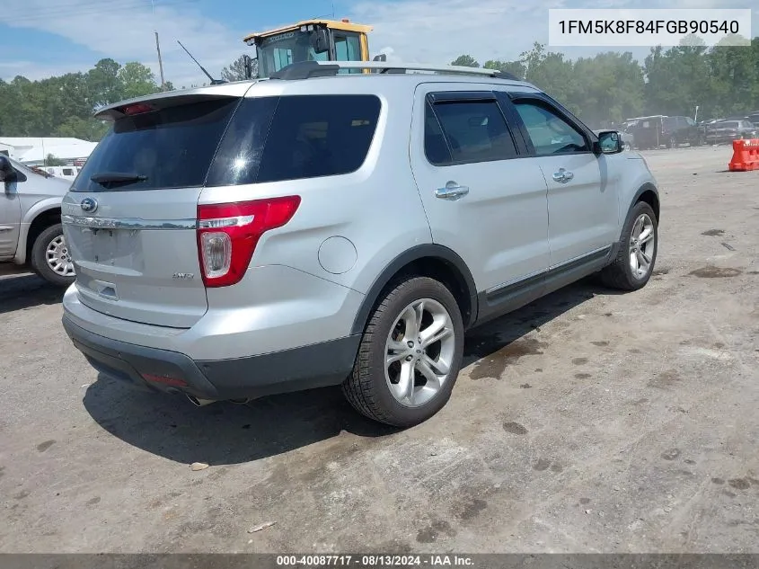 1FM5K8F84FGB90540 2015 Ford Explorer Limited