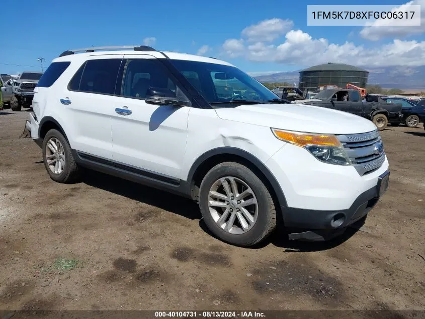 2015 Ford Explorer Xlt VIN: 1FM5K7D8XFGC06317 Lot: 40104731