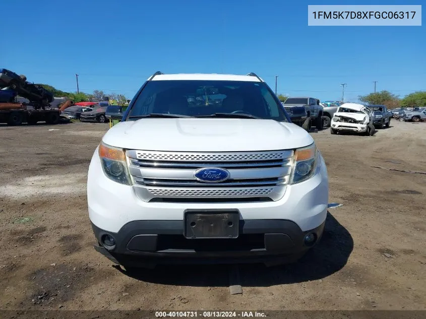 1FM5K7D8XFGC06317 2015 Ford Explorer Xlt