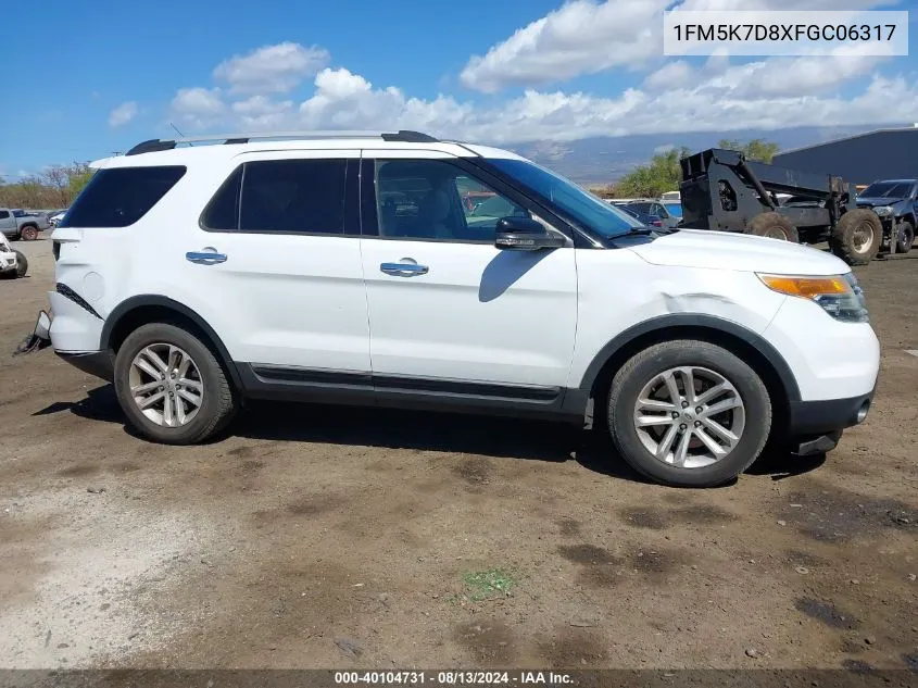 2015 Ford Explorer Xlt VIN: 1FM5K7D8XFGC06317 Lot: 40104731