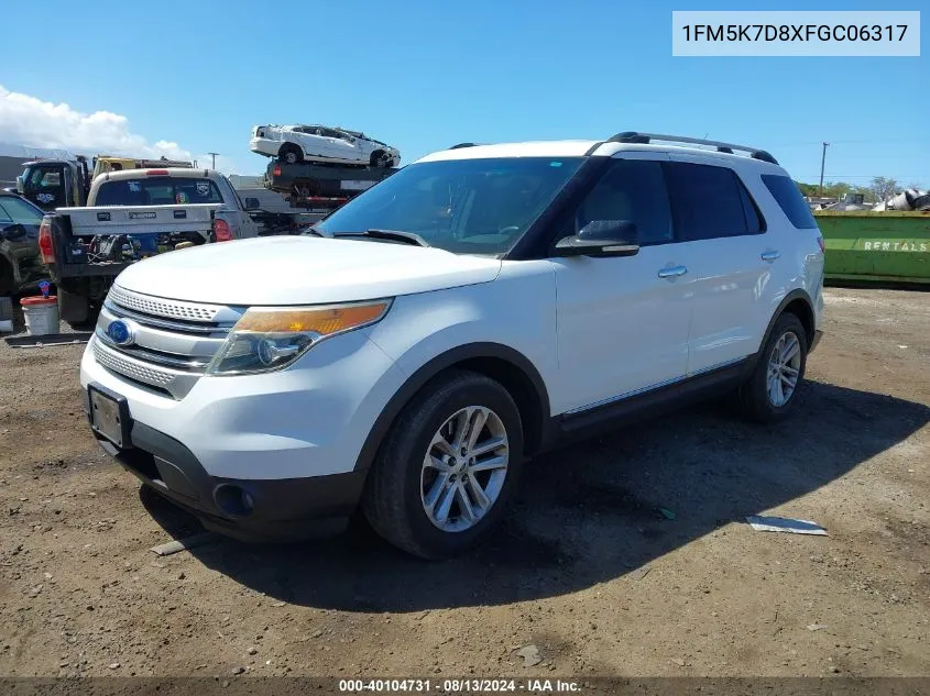 1FM5K7D8XFGC06317 2015 Ford Explorer Xlt