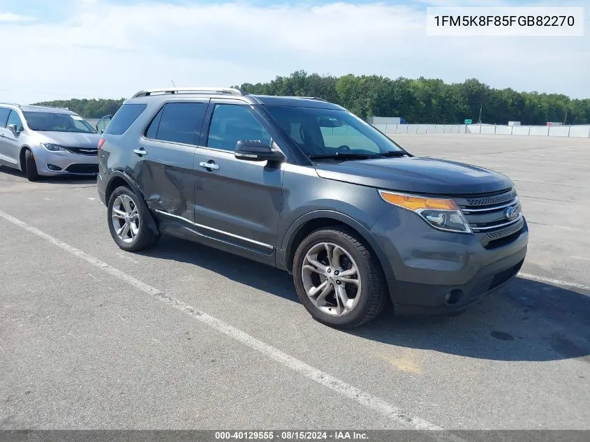 2015 Ford Explorer Limited VIN: 1FM5K8F85FGB82270 Lot: 40129555