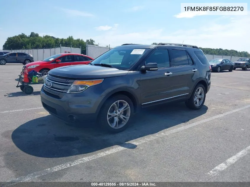 2015 Ford Explorer Limited VIN: 1FM5K8F85FGB82270 Lot: 40129555