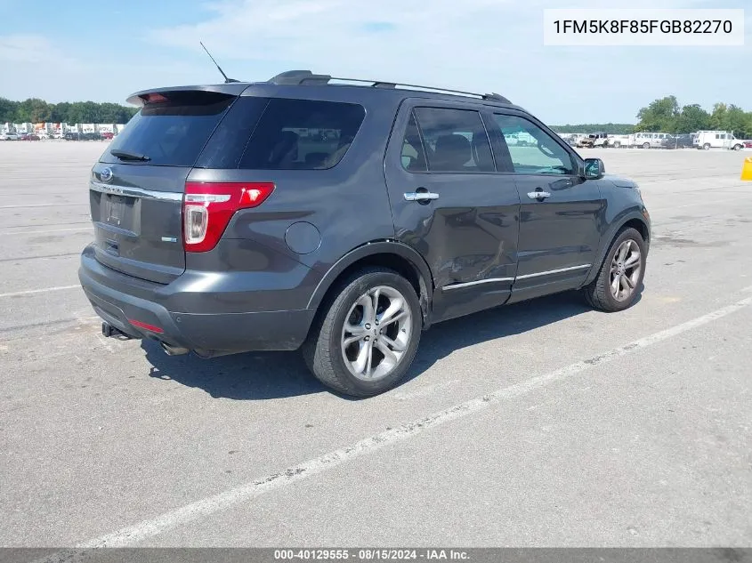 2015 Ford Explorer Limited VIN: 1FM5K8F85FGB82270 Lot: 40129555