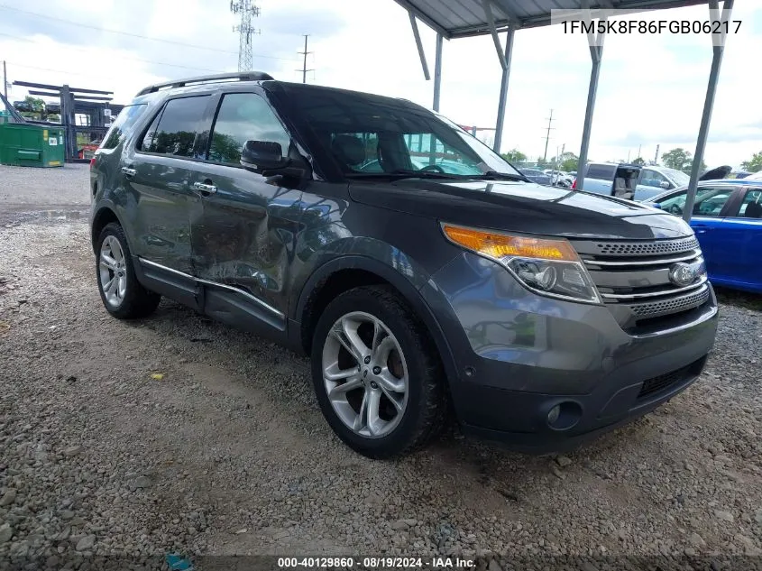 2015 Ford Explorer Limited VIN: 1FM5K8F86FGB06217 Lot: 40129860