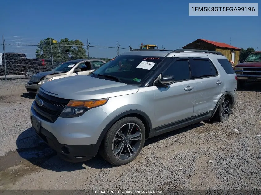 2015 Ford Explorer Sport VIN: 1FM5K8GT5FGA99196 Lot: 40176507