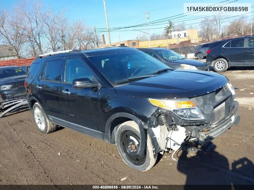 2015 Ford Explorer Xlt VIN: 1FM5K8D8XFGB88598 Lot: 40206515