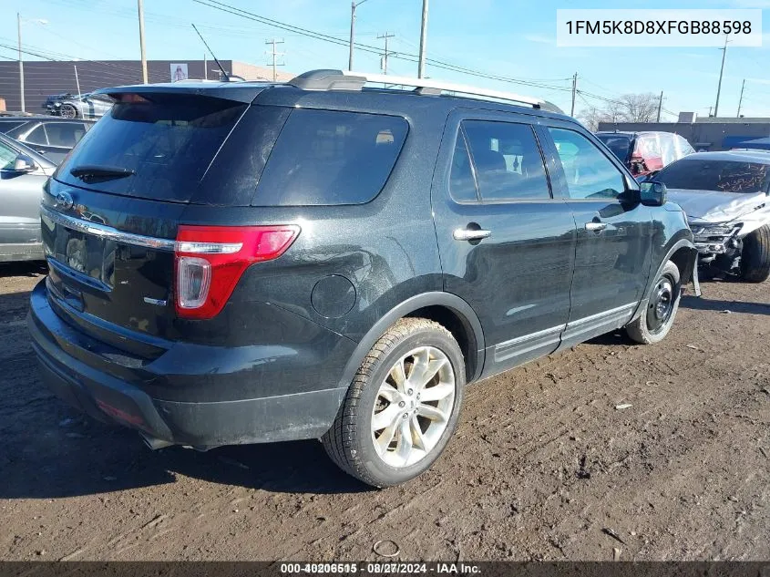 1FM5K8D8XFGB88598 2015 Ford Explorer Xlt