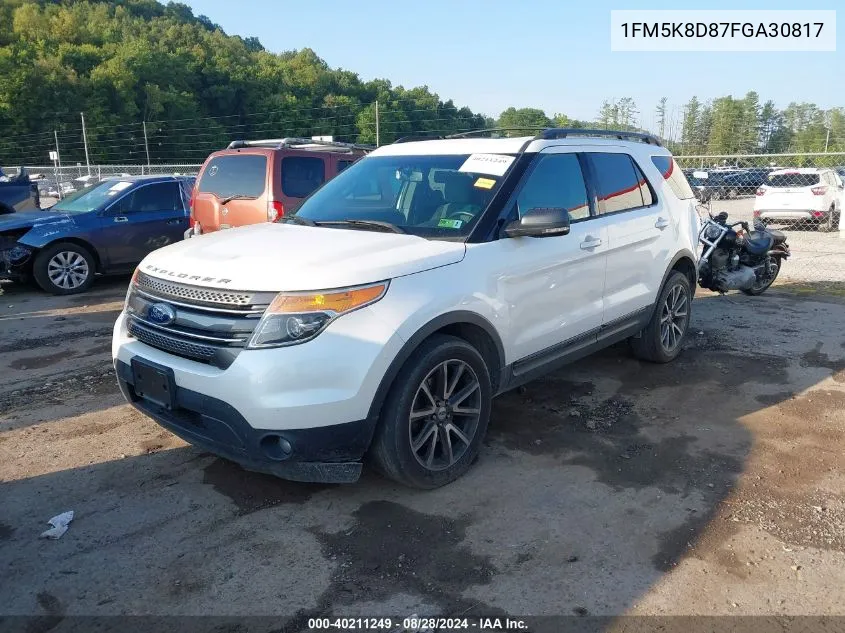 1FM5K8D87FGA30817 2015 Ford Explorer Xlt