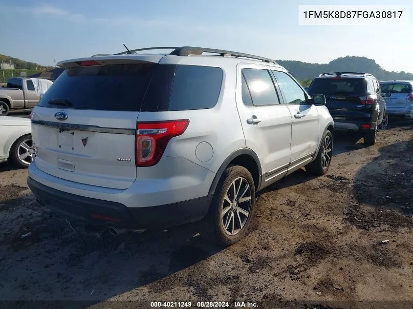 1FM5K8D87FGA30817 2015 Ford Explorer Xlt