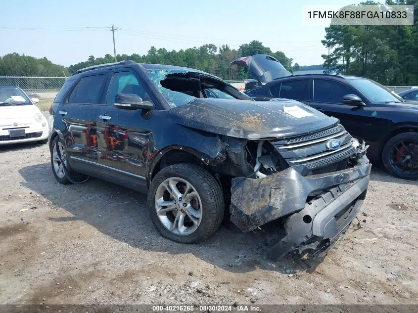 2015 Ford Explorer Limited VIN: 1FM5K8F88FGA10833 Lot: 40216265