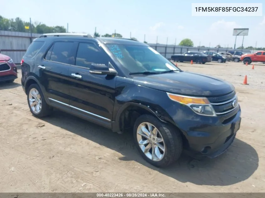 2015 Ford Explorer Limited VIN: 1FM5K8F85FGC34237 Lot: 40223426