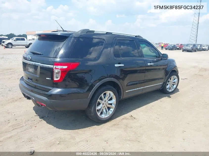 2015 Ford Explorer Limited VIN: 1FM5K8F85FGC34237 Lot: 40223426