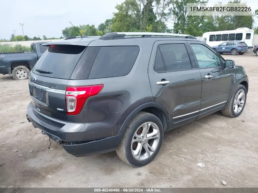 2015 Ford Explorer Limited VIN: 1FM5K8F82FGB82226 Lot: 40240490