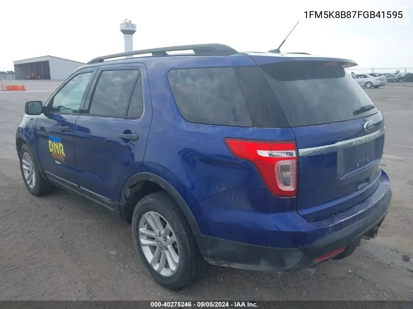 2015 Ford Explorer VIN: 1FM5K8B87FGB41595 Lot: 40275246