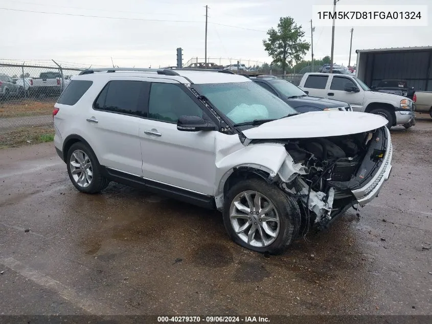 2015 Ford Explorer Xlt VIN: 1FM5K7D81FGA01324 Lot: 40279370