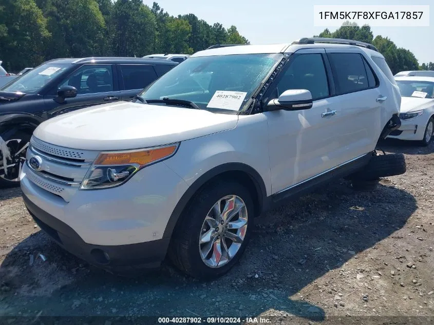 1FM5K7F8XFGA17857 2015 Ford Explorer Limited