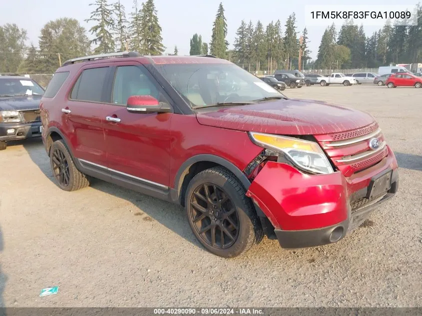 1FM5K8F83FGA10089 2015 Ford Explorer Limited