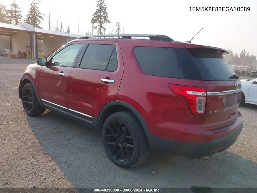 1FM5K8F83FGA10089 2015 Ford Explorer Limited