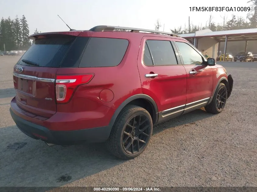 1FM5K8F83FGA10089 2015 Ford Explorer Limited