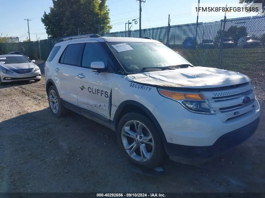 2015 Ford Explorer Limited VIN: 1FM5K8F8XFGB15485 Lot: 40292656