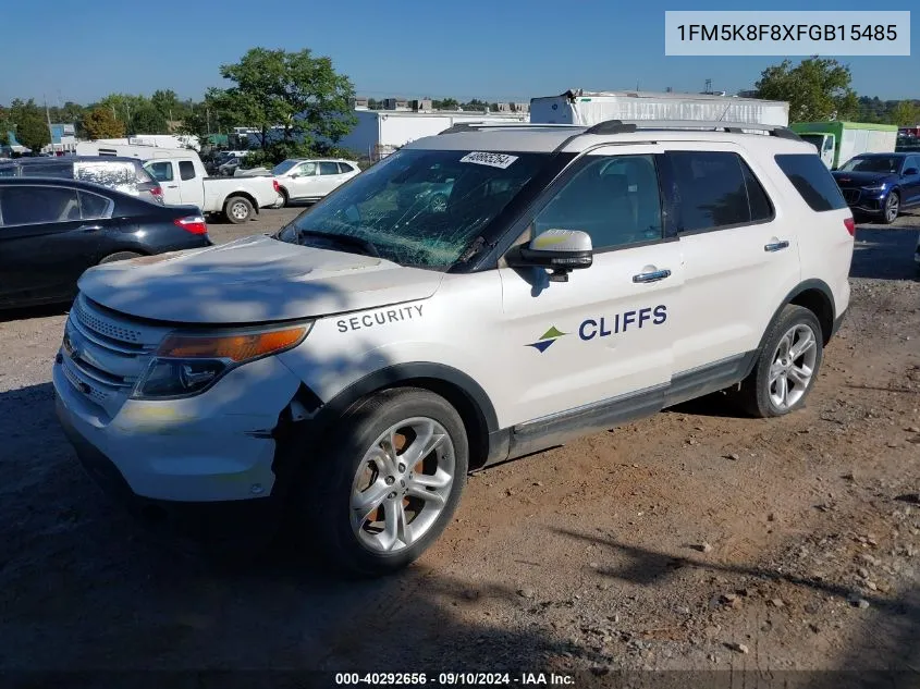 1FM5K8F8XFGB15485 2015 Ford Explorer Limited