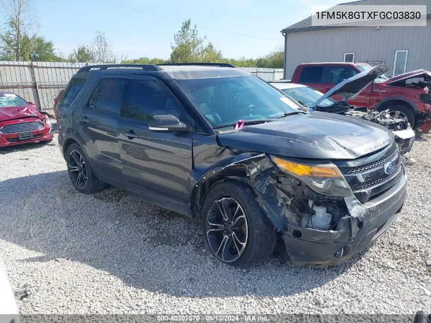 2015 Ford Explorer Sport VIN: 1FM5K8GTXFGC03830 Lot: 40307570