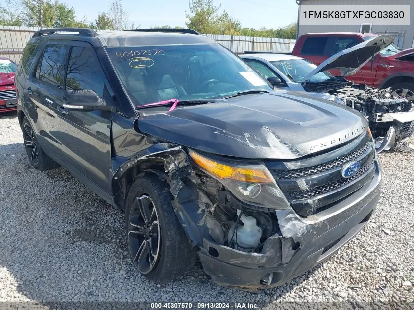 2015 Ford Explorer Sport VIN: 1FM5K8GTXFGC03830 Lot: 40307570