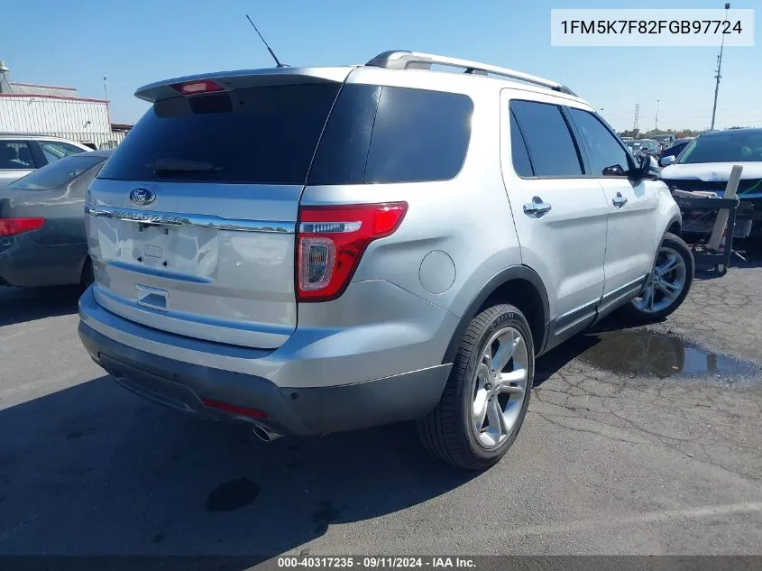 1FM5K7F82FGB97724 2015 Ford Explorer Limited