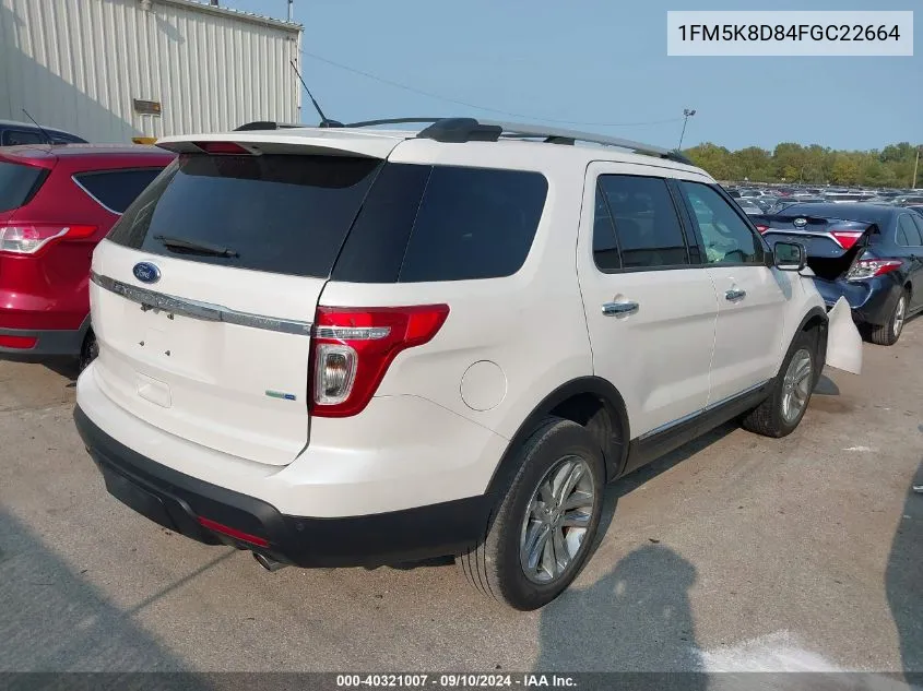 1FM5K8D84FGC22664 2015 Ford Explorer Xlt