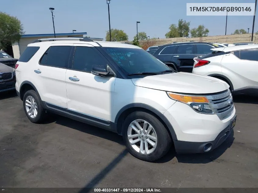 2015 Ford Explorer Xlt VIN: 1FM5K7D84FGB90146 Lot: 40331447