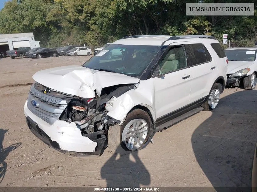 2015 Ford Explorer Xlt VIN: 1FM5K8D84FGB65916 Lot: 40331730