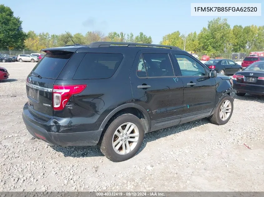 2015 Ford Explorer VIN: 1FM5K7B85FGA62520 Lot: 40332419