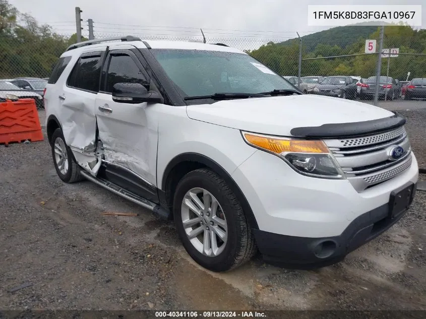 1FM5K8D83FGA10967 2015 Ford Explorer Xlt