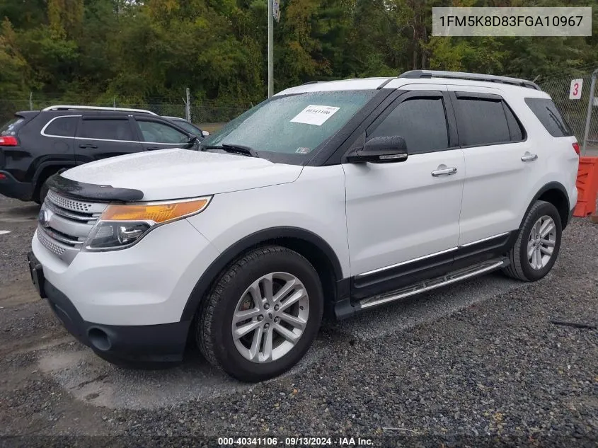 1FM5K8D83FGA10967 2015 Ford Explorer Xlt