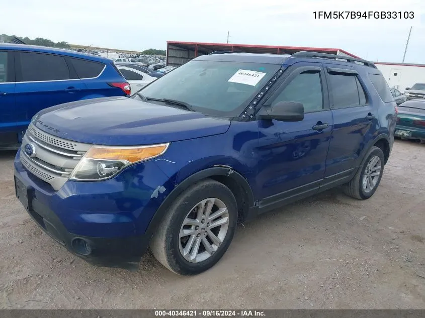 1FM5K7B94FGB33103 2015 Ford Explorer