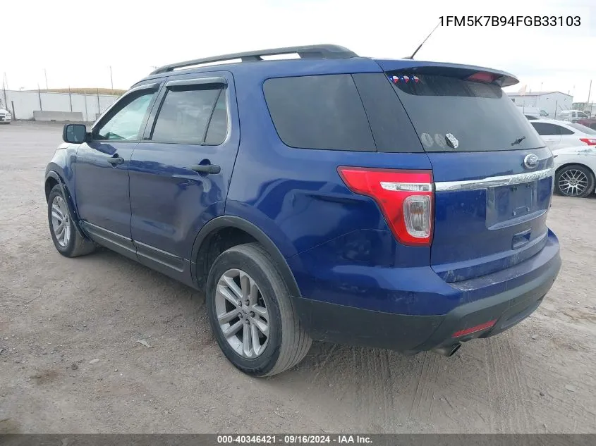 1FM5K7B94FGB33103 2015 Ford Explorer