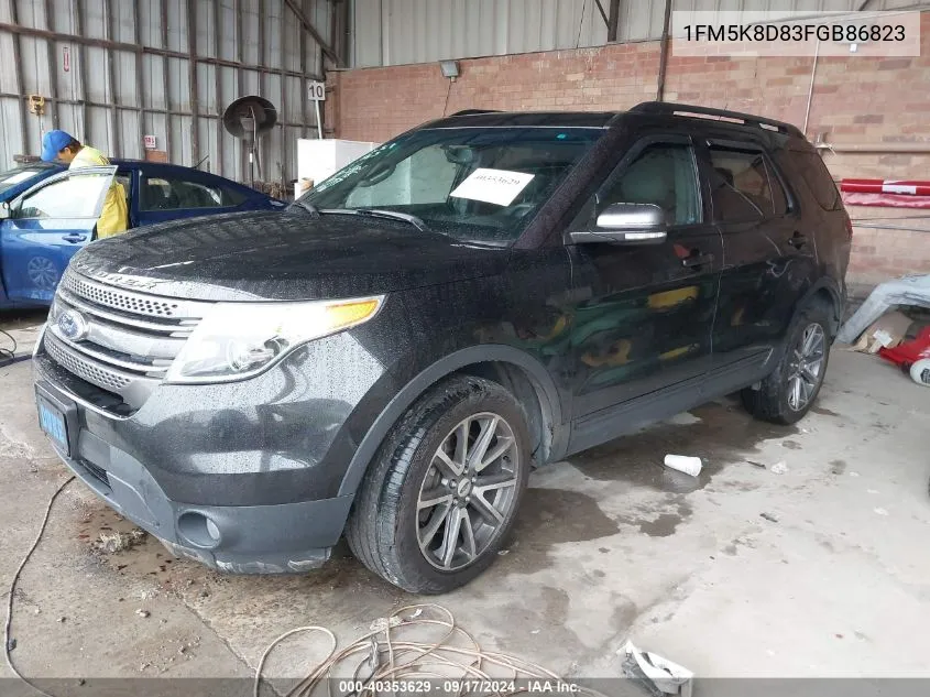 2015 Ford Explorer Xlt VIN: 1FM5K8D83FGB86823 Lot: 40353629