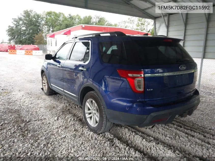 2015 Ford Explorer Xlt VIN: 1FM5K7D82FGC11592 Lot: 40371232