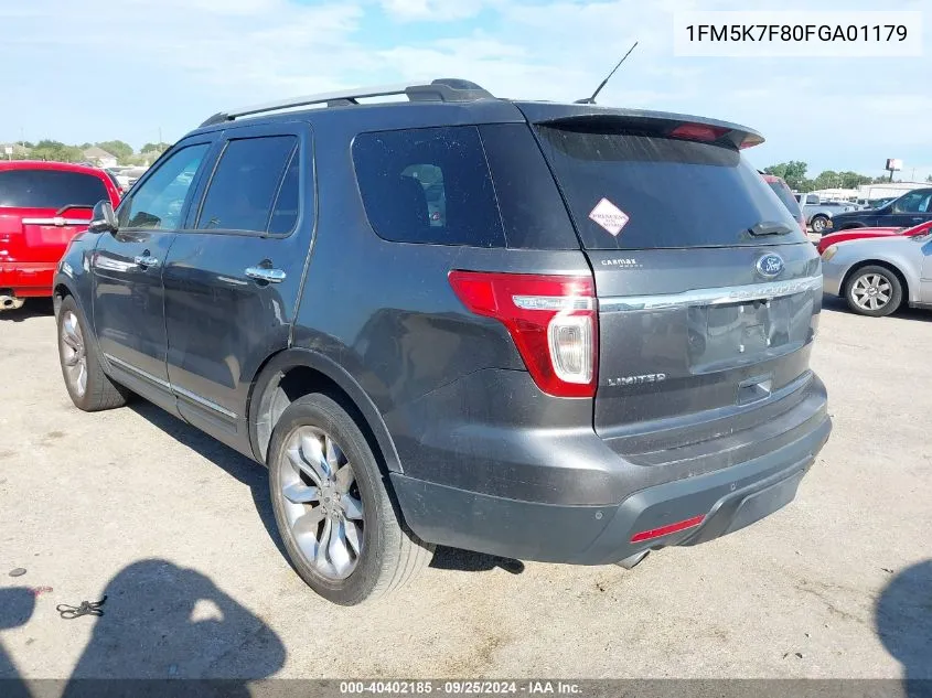 1FM5K7F80FGA01179 2015 Ford Explorer Limited