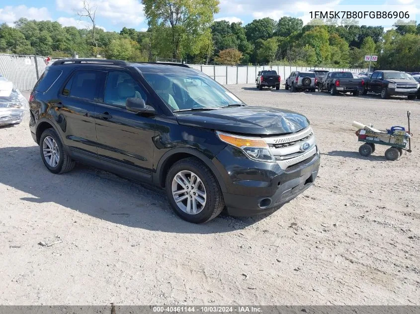 2015 Ford Explorer VIN: 1FM5K7B80FGB86906 Lot: 40461144