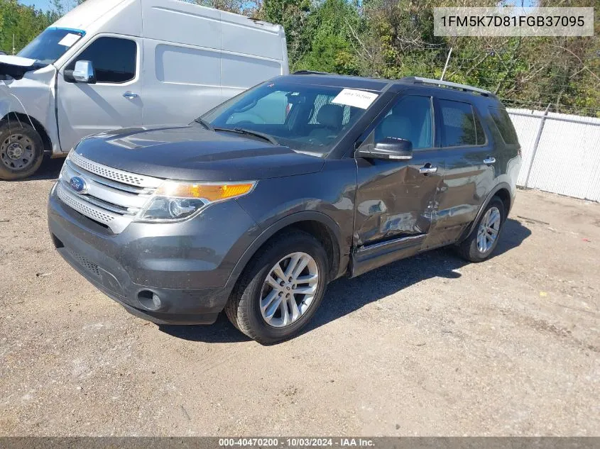 2015 Ford Explorer Xlt VIN: 1FM5K7D81FGB37095 Lot: 40470200