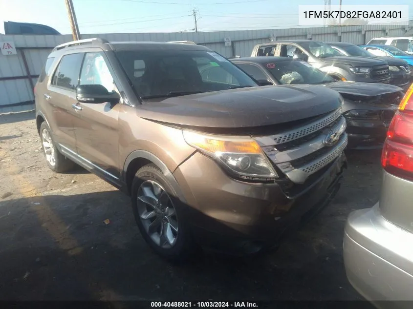 2015 Ford Explorer Xlt VIN: 1FM5K7D82FGA82401 Lot: 40488021