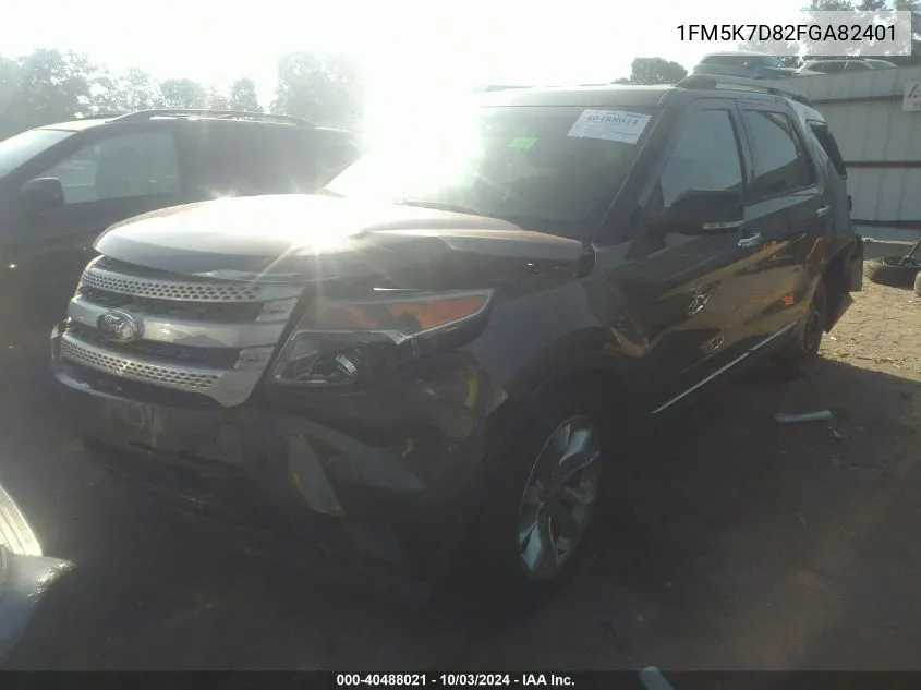 2015 Ford Explorer Xlt VIN: 1FM5K7D82FGA82401 Lot: 40488021