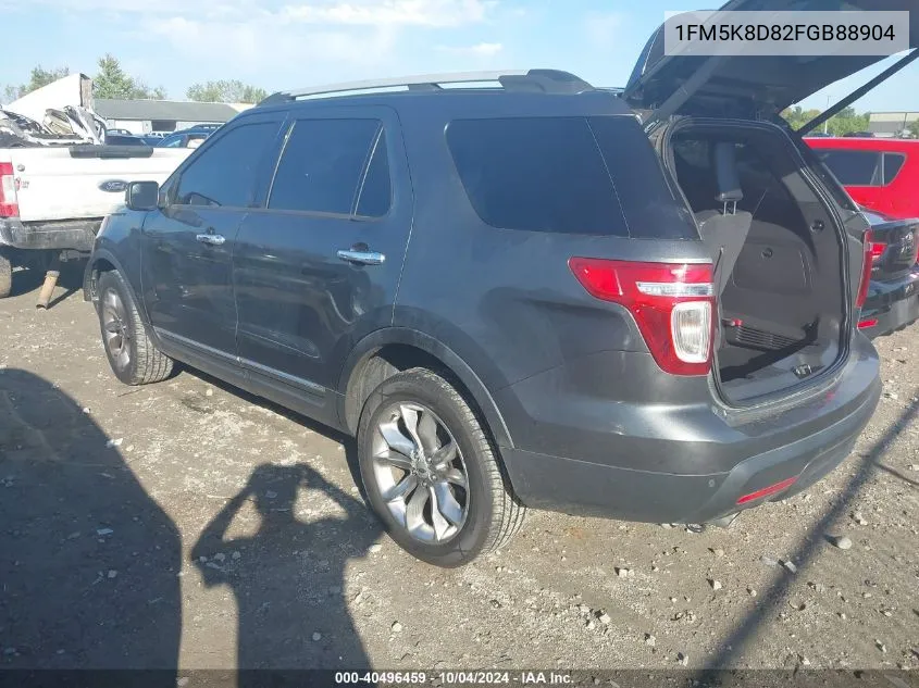 2015 Ford Explorer Xlt VIN: 1FM5K8D82FGB88904 Lot: 40496459